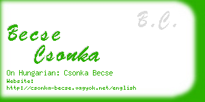 becse csonka business card
